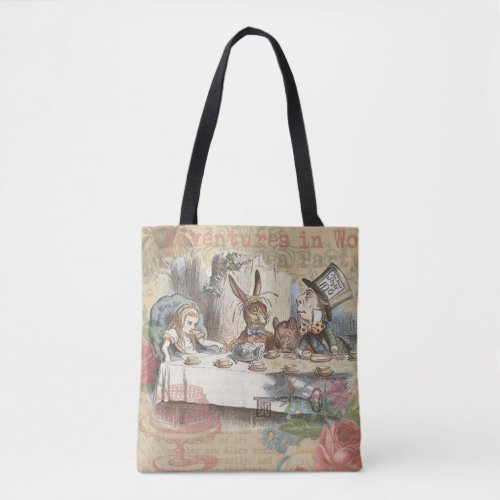 Alice in Wonderland Mad Tea Party Art Tote Bag