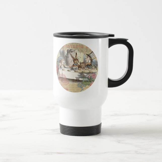 Alice in Wonderland Mad Tea Party Art Travel Mug (Right)