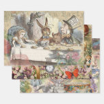 Alice in Wonderland Mad Tea Party Art Wrapping Paper Sheets