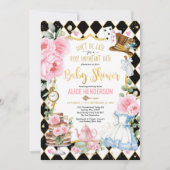 Alice in Wonderland Mad Tea Party Baby Shower Invitation (Front)