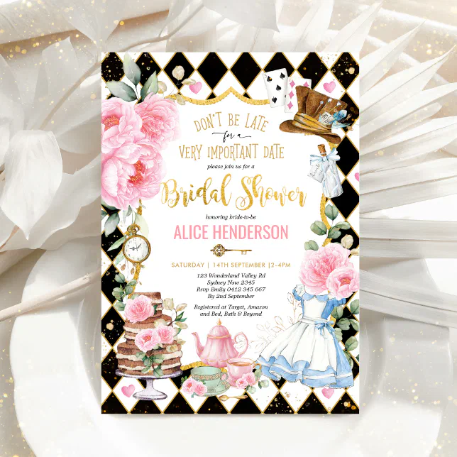 Alice in Wonderland Mad Tea Party Bridal Shower Invitation | Zazzle