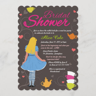 Alice in Wonderland mad tea party bridal shower Invitation