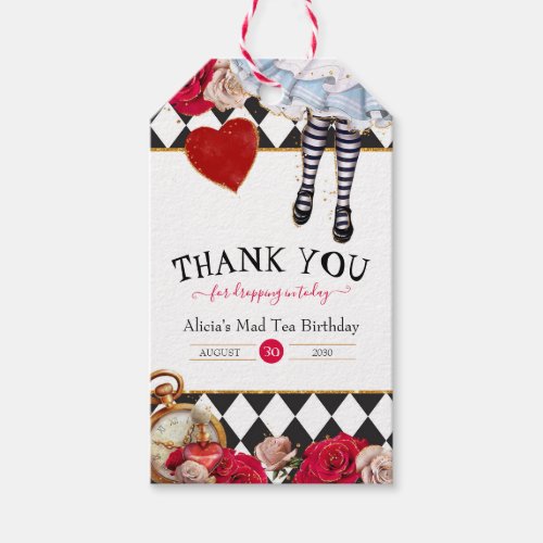 Alice in Wonderland Mad Tea Thank You Favor Gift Tags