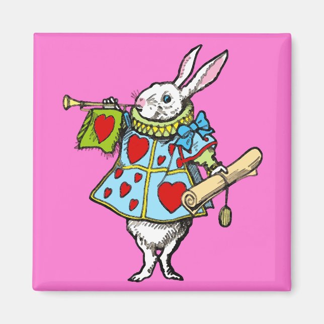 Alice in Wonderland Magnet Rabbit Hearts Red (Front)