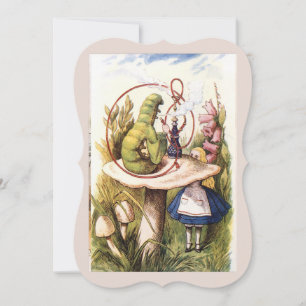 Alice in Wonderland Meets the Caterpillar Vintage Invitation