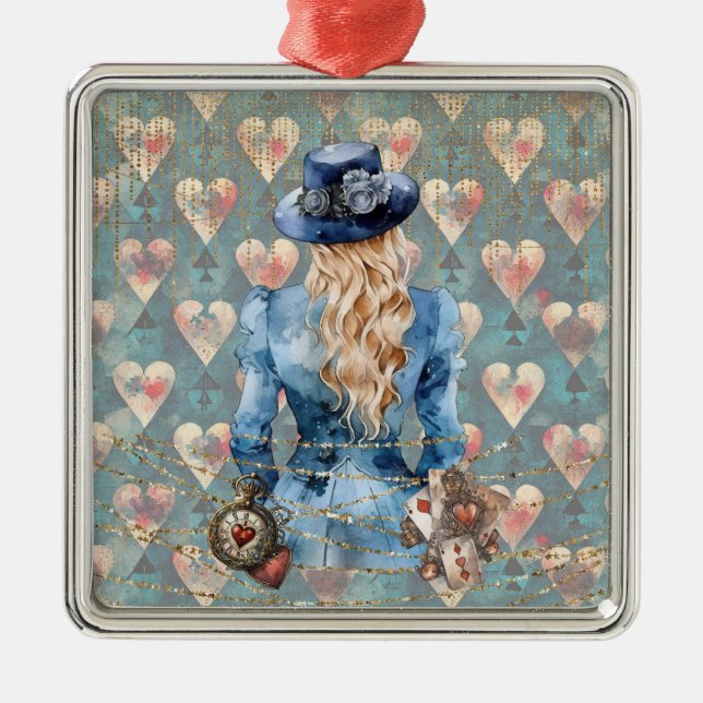 Alice In Wonderland Metal Ornament (Front)
