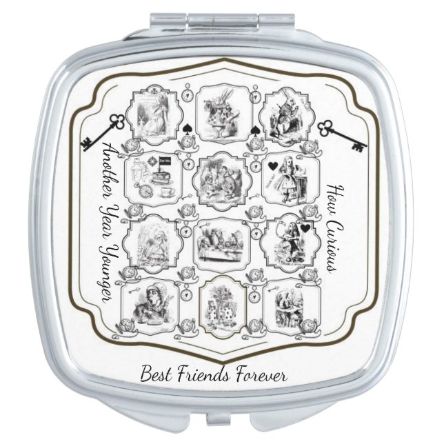Alice In Wonderland Mirror Compact - Gift For Wome (Front)