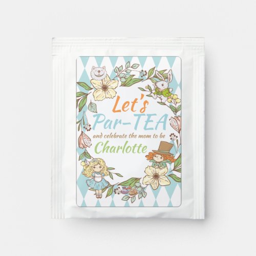 Alice in Wonderland mom to be baby shower Tea Bag Drink Mix