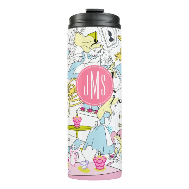 Alice in Wonderland | Monogram Oversized Pattern Thermal Tumbler (Front)