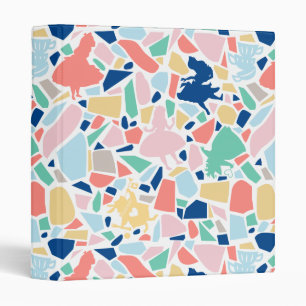 Alice In Wonderland Mosaic Tile Pattern 3 Ring Binder