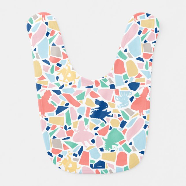 Alice In Wonderland | Mosaic Tile Pattern Baby Bib (Front)