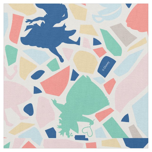 Alice In Wonderland | Mosaic Tile Pattern Fabric (Close Up)