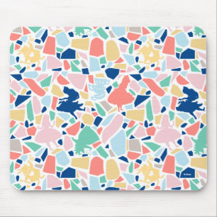 Alice In Wonderland Mosaic Tile Pattern Mouse Pad