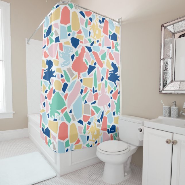 Alice In Wonderland | Mosaic Tile Pattern Shower Curtain (In Situ)