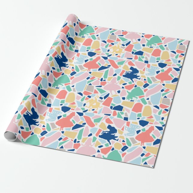 Alice In Wonderland | Mosaic Tile Pattern Wrapping Paper (Unrolled)