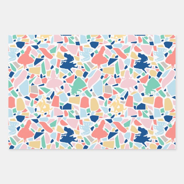 Alice In Wonderland | Mosaic Tile Pattern Wrapping Paper Sheets (Front)