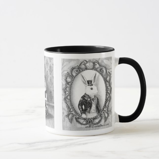 Alice in Wonderland Mug March Hare White Rabbit (Right)