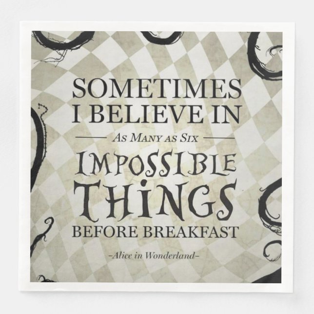 Alice in wonderland napkins (Front)