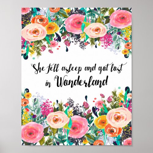 Alice in Wonderland Nursery Quote Print Poster