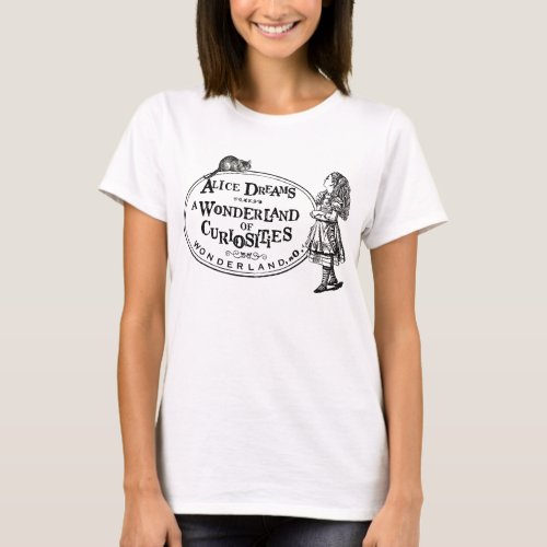 Alice In Wonderland of Curiousities WCheshire Cat T_Shirt