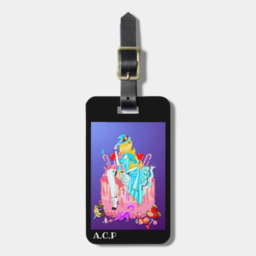 Alice in Wonderland on cake Luggage Tag