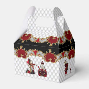 Alice in Wonderland on Crimson and White  Favor Boxes