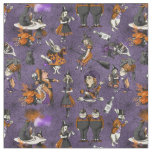 Alice in Wonderland on Halloween Violet/Black Web Fabric