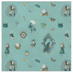Alice in Wonderland on Peacock Fantasy Theme  Fabric