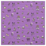 Alice in Wonderland on Purple Harlequin  Fabric