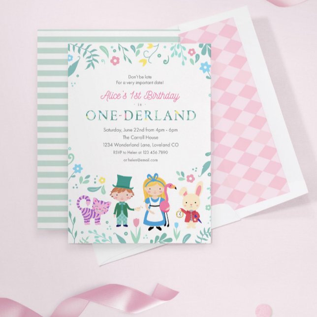 Alice in Wonderland | One-derland 1st Birthday Invitation (Creator Uploaded)