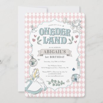 Alice In Wonderland | Onederland First Birthday Invitation by aliceinwonderland at Zazzle
