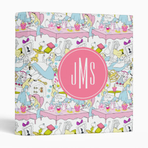 Alice in Wonderland Oversized Pattern 3 Ring Binder