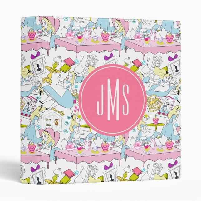 Alice in Wonderland | Oversized Pattern 3 Ring Binder (Front/Spine)