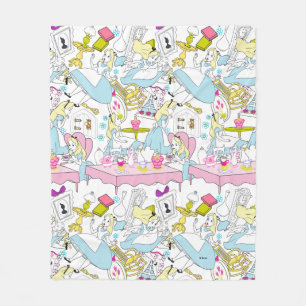 Alice in Wonderland Oversized Pattern Fleece Blanket