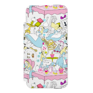 Alice in Wonderland   Oversized Pattern Wallet Case For iPhone SE/5/5s