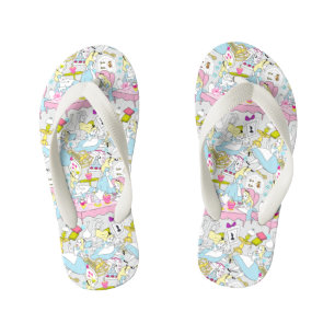 Alice in Wonderland   Oversized Pattern Kid's Flip Flops
