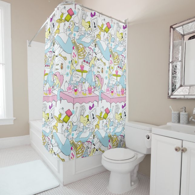 Alice in Wonderland | Oversized Pattern Shower Curtain (In Situ)