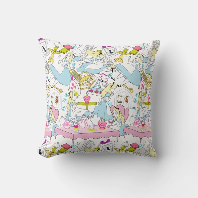 Alice in Wonderland | Oversized Pattern Throw Pillow (Front)