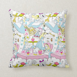 Alice in Wonderland Oversized Pattern Throw Pillow