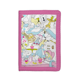 Alice in Wonderland Oversized Pattern Tri-fold Wallet