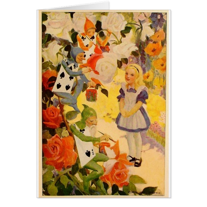 Alice in Wonderland Painting the Roses Red Cards