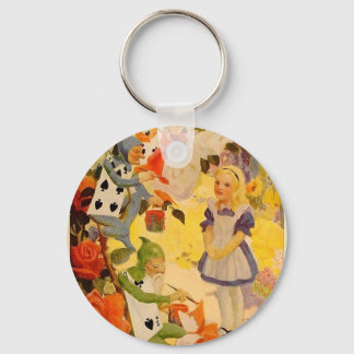 Alice in Wonderland: Painting the Roses Red Keychain