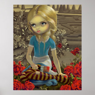 Alice in Wonderland Painting the Roses Red PRINT