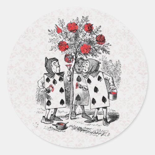 Alice in Wonderland Painting the Roses Red Sticker