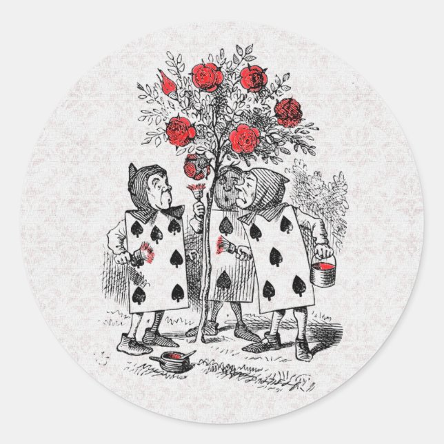 Alice in Wonderland Painting the Roses Red Sticker (Front)