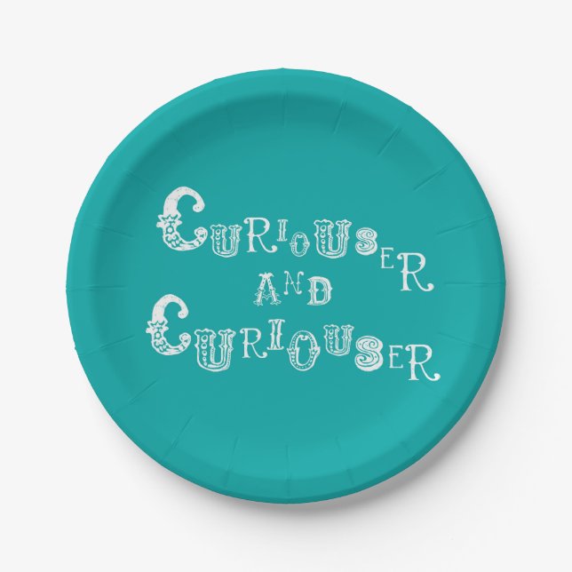 Alice In Wonderland Paper Plate Curious (Front)
