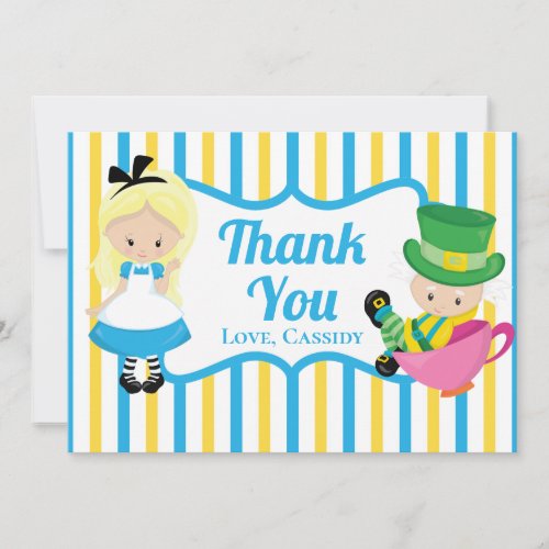 Alice in Wonderland Party Cute Kids Thank You Card