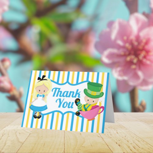 Alice in Wonderland Party Cute Kids Thank You Card