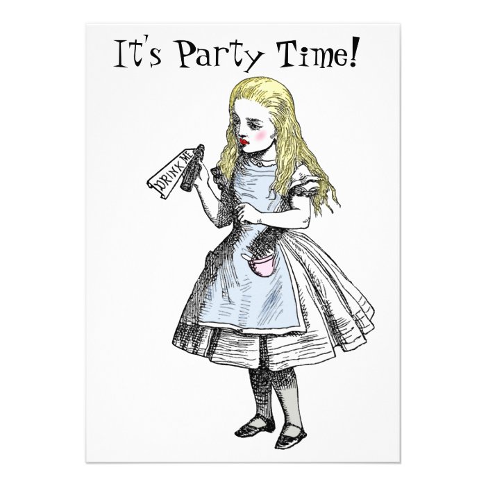 Alice in Wonderland Party Invitation Card