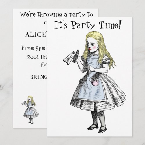 Alice in Wonderland Party Invitation Card